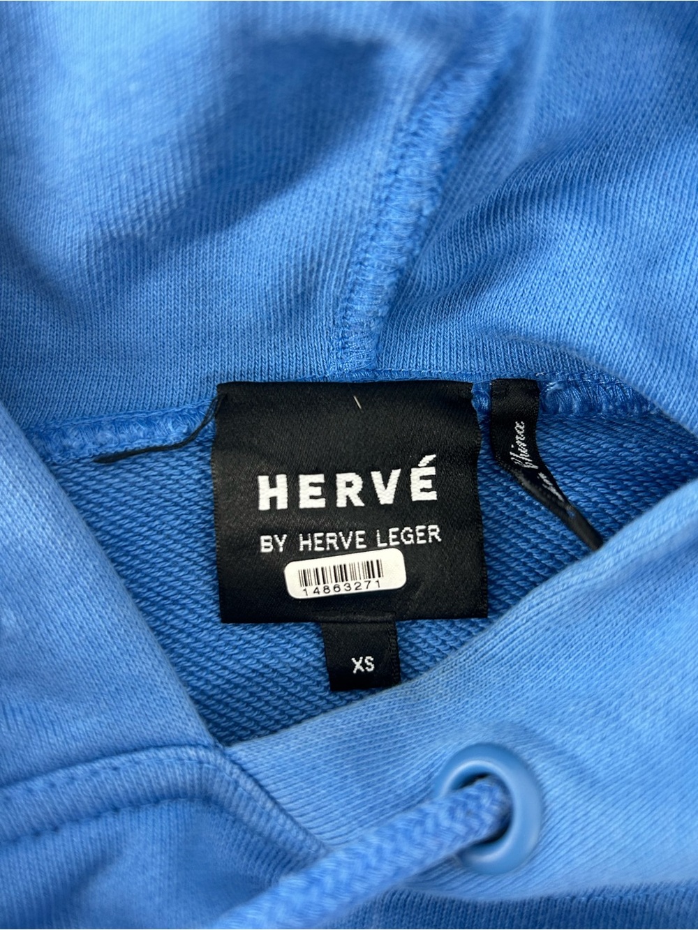 Hervé by Hervé Leger Sky Blue Drawstring Hoodie - Picture 5 of 11